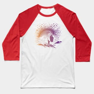 WOMAN WITH WILD HAIR Baseball T-Shirt